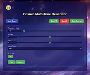 A thumbnail screenshot of a tone generator app